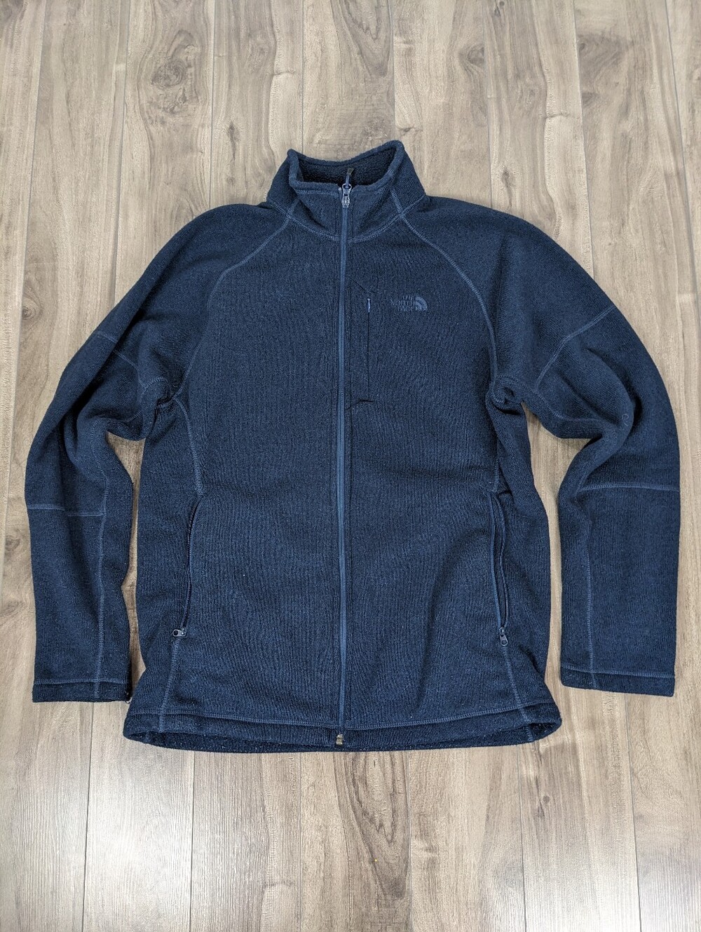 North Face Men's Fleece Zip up Size Medium Navy